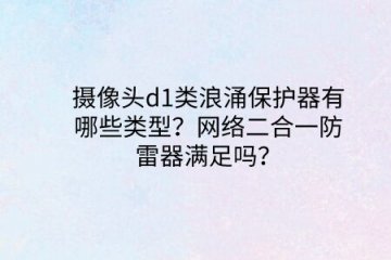 攝像頭d1類(lèi)浪涌保護(hù)器有哪些類(lèi)型？網(wǎng)絡(luò)二合一防雷器滿足嗎？